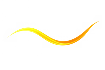 Abstract yellow orange wave creating a dynamic light trail with flowing energy and movement on transparent background