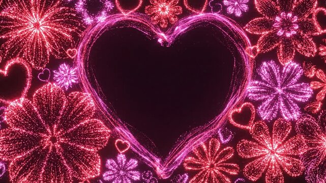 Romantic red heart frame background for Valentine love celebration card design