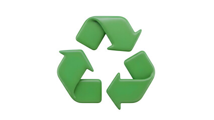 Green Recycling Symbol Made of Paper.
