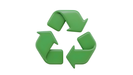 Green Recycling Symbol Made of Paper.