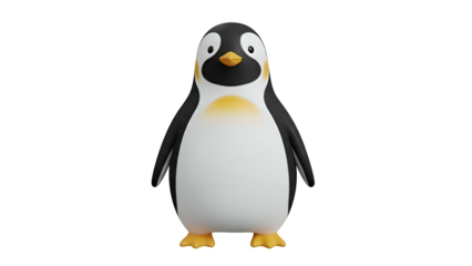 Cartoon Penguin Character Standing Isolated.