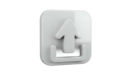 White Plastic Upload Symbol Button.