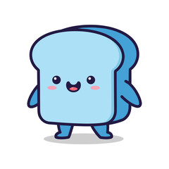 Fototapeta premium Cute Cartoon Bread Character Illustration
