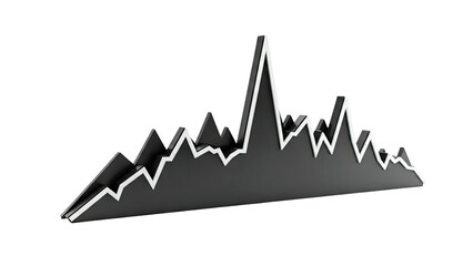 3D Black and White Financial Graph