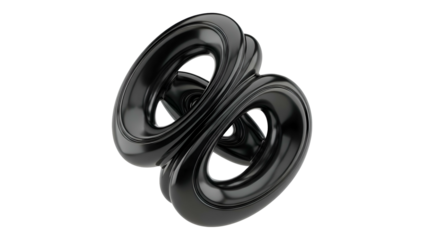 Black Double Ring Jewelry Piece Isolated.