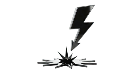 Black Lightning Bolt Impact