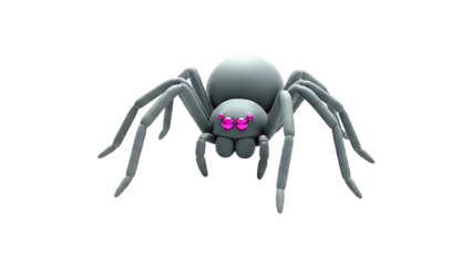Cartoon Spider with Pink Eyes