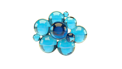 Cluster of Blue Glass Spheres