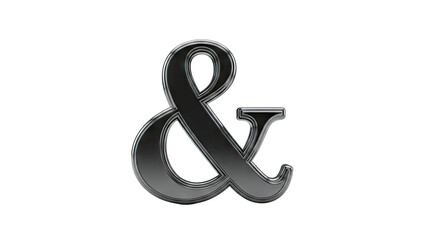 Glossy Black Ampersand Symbol