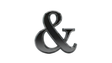 Glossy Black Ampersand Symbol