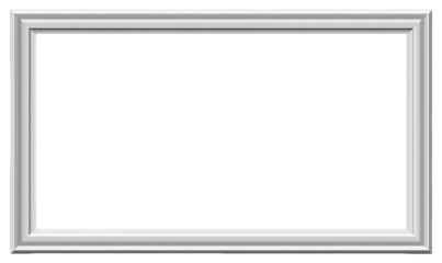 Silver picture frame on a transparent background for photo or art display