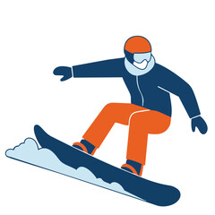 Snowboarder minimal flat design
