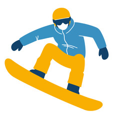 Snowboarder minimal flat design