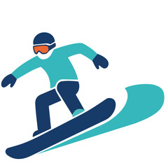 Snowboarder minimal flat design