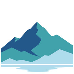 Blue Mountain Landscape Illustration