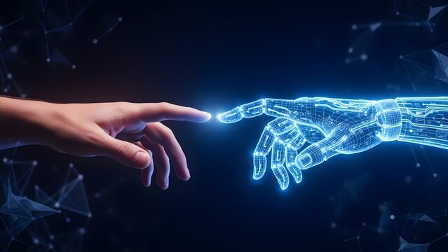 Abstract 3D illustration change future technology business concept with butterfly transform and human hand