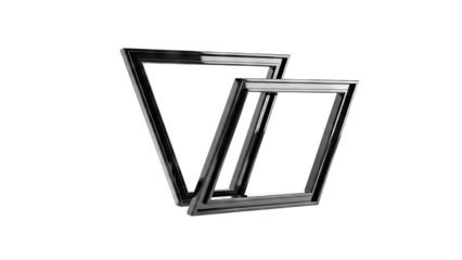 Two modern black geometric frames on a white background