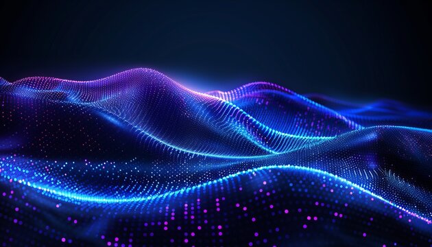 Dynamic abstract background for digital marketing featuring data particles and modern design - Powered by Adobe