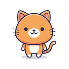 Obraz premium Adorable Cartoon Cat Illustration