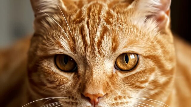 Closeup of a ginger cats face