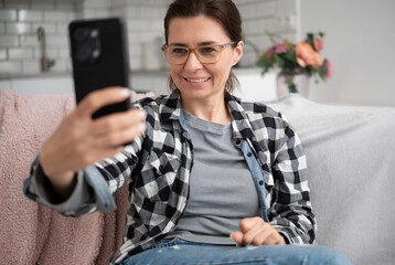 Young Woman Having A Video Call On Her Phone