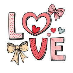 set of vector hearts