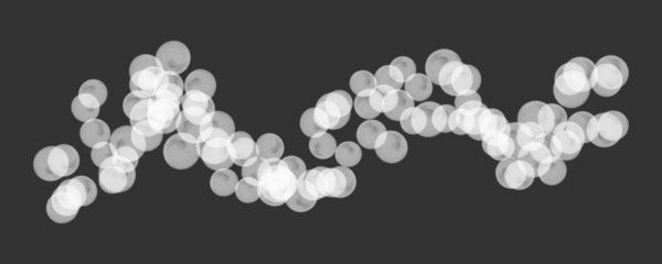Abstract white bokeh light trail on dark background for digital graphic design overlays