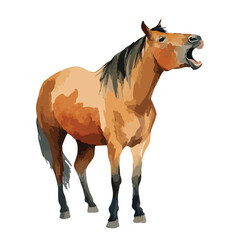 Obraz premium Dynamic Horse Vector Illustration Neighing Whinnying.