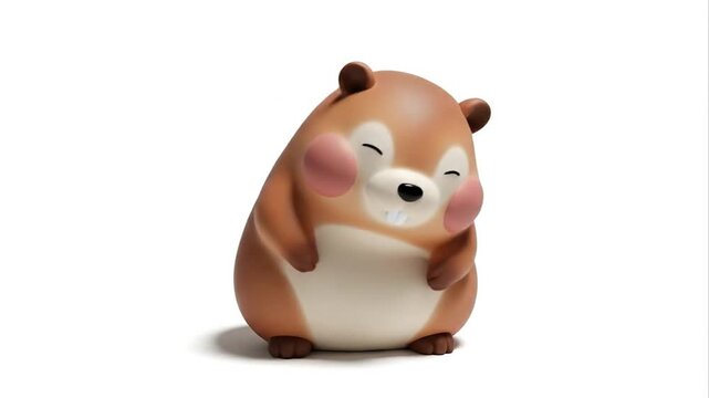 Cartoon hamster figure on white background