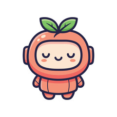 Adorable Astronaut Peach Character Illustration