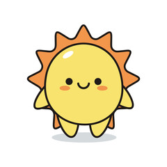 Obraz premium Adorable Cartoon Sun Character Illustration