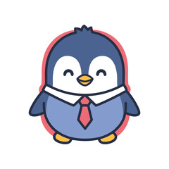 Obraz premium Cartoon Penguin Illustration with Tie