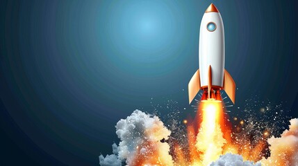 Symbolic rocket launch representing business growth and success in the startup ecosystem
