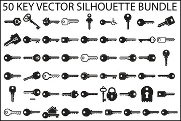 Obraz premium Key Vector Silhouette Bundle