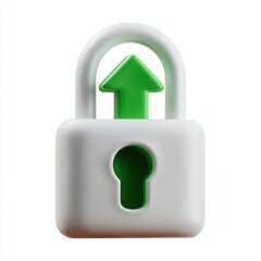 Green arrow padlock symbolizing security and upgraded access