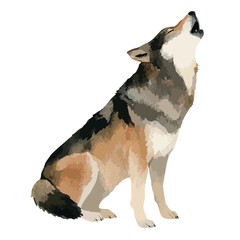 Majestic Howling Wolf Vector Illustration 4.
