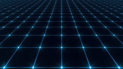 Glowing blue grid pattern on dark background