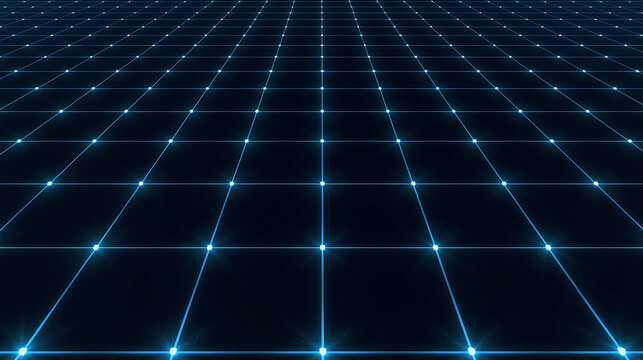 Glowing blue grid pattern on dark background