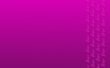 Pink background decorated with text love on right side