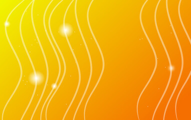 Abstract background in yellow color with white waves