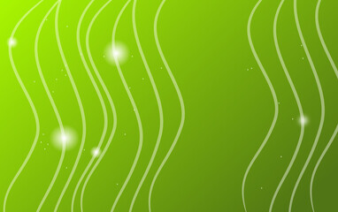 Abstract background in green color with white waves