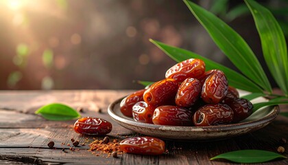 Delicious Dates on a Plate - A Sweet and Nutritious Treat.