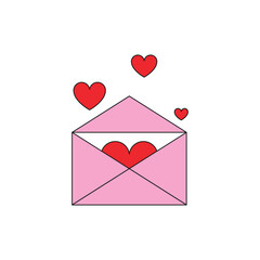 Pink envelope red hearth