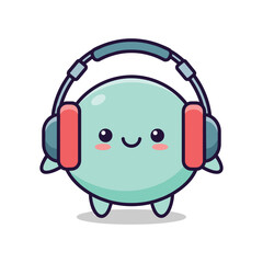 Happy Music Ball Character Illustration