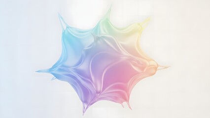 3D vector abstract shape resembling frozen liquid, gradient pastel colors