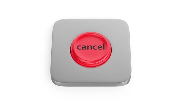 Red round cancel button on white background