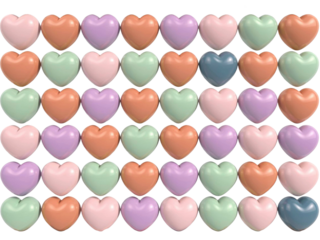 Colorful heart shapes arrangement