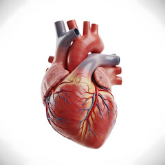 Realistic human heart anatomy medical illustration