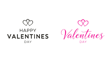 Elegant Happy Valentines Day Text Designs with Interlocking Hearts, Perfect for Greeting Cards and Romantic Celebrations