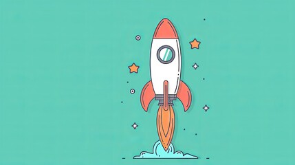 Rocket launch representing dynamic business growth and success in the startup environment today